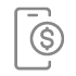 Mobile phone and coin icon